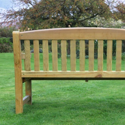 Zest Emily Wooden 3 Seater Bench Garden Patio Park Pub Chair Seat 5ft - 5
