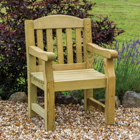 Zest Emily Wooden Garden Seat Chair Dining Picnic Arm Chair