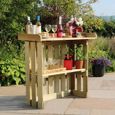 Zest Folding Garden Bar BBQ Wooden Side Table Pallet Potting Table ...