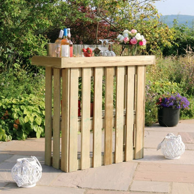 Zest Folding Garden Bar BBQ Wooden Side Table Pallet Potting Table ...