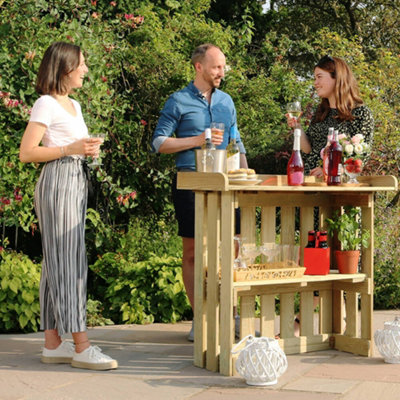 Zest Folding Garden Bar BBQ Wooden Side Table Pallet Potting Table ...