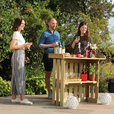 Zest Folding Garden Bar BBQ Wooden Side Table Pallet Potting Table ...
