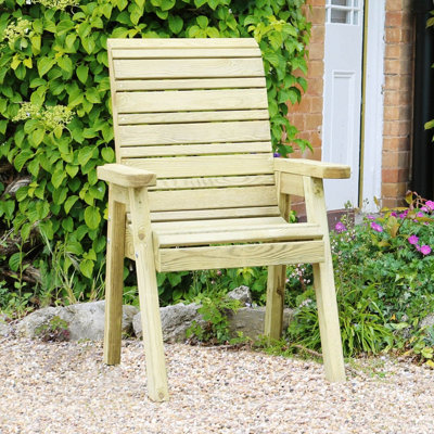 Zest Freya Wooden Garden Arm Chair Dining Seat Outdoor - 5