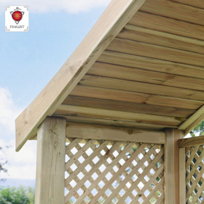 Zest Hampshire Arbour Wooden Garden Seat & Storage Box Trellis Sides - 6