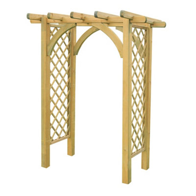 Zest Horizon Wooden Garden Arch Pergola Plant Support Trellis FSC Wood - 4