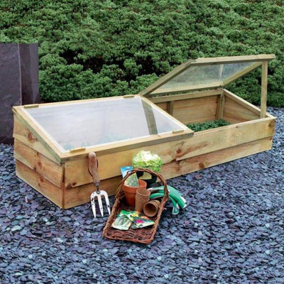 Zest Large Wooden Cold Frame Growhouse Greenhouse Garden Plant - 6