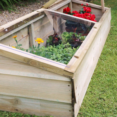 Zest Large Wooden Cold Frame Growhouse Greenhouse Garden Plant - 9