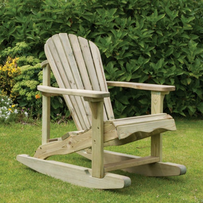 Zest Lily Wooden Rocking Chair Relax Seat Garden Lounger Arm Chair - 3