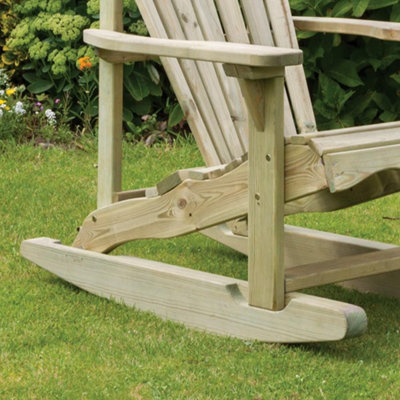 Zest Lily Wooden Rocking Chair Relax Seat Garden Lounger Arm Chair - 5