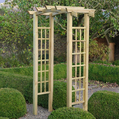 Zest Moonlight Large Trellis Wooden Garden Arch Pergola Plant FSC Wood