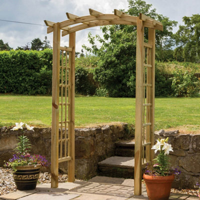 Zest Moonlight Large Trellis Wooden Garden Arch Pergola Plant FSC Wood