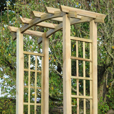 Zest Moonlight Large Trellis Wooden Garden Arch Pergola Plant FSC Wood - 4