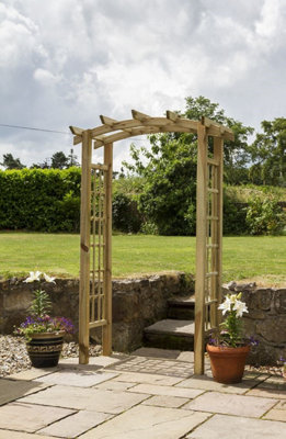 Zest Moonlight Large Trellis Wooden Garden Arch Pergola Plant FSC Wood - 5
