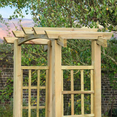 Zest Moonlight Large Trellis Wooden Garden Arch Pergola Plant FSC Wood - 6