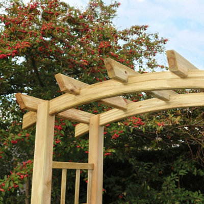 Zest Moonlight Large Trellis Wooden Garden Arch Pergola Plant FSC Wood - 7