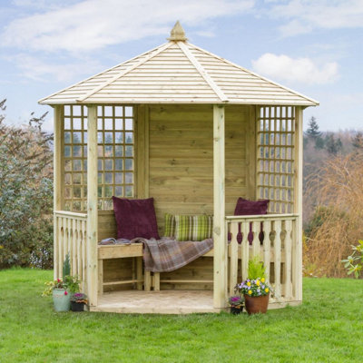 Zest Moreton Wooden Garden Gazebo Shelter Arbour Pagoda Canopy Roof