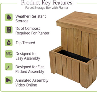 Zest Parcel Box Outdoor with Planter Delivery Box for Parcels ...