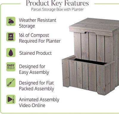Zest Parcel Box Outdoor with Planter Delivery Box for Parcels ...