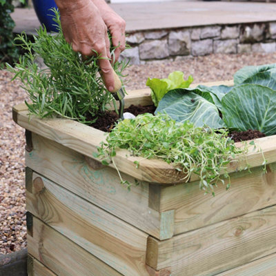 Zest Rectangular Sleeper Raised Wooden Bed Garden Planter 1.8m x 0.45m - 9