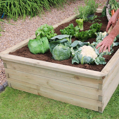 Zest Rectangular Sleeper Raised Wooden Bed Garden Planter 1.8m x 0.9m - 6