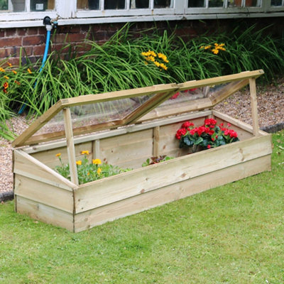 Zest Sleeper Wooden Cold Frame Growhouse Greenhouse Garden Plant 1.7m - 5