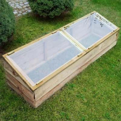 Zest Sleeper Wooden Cold Frame Growhouse Greenhouse Garden Plant 1.7m - 6