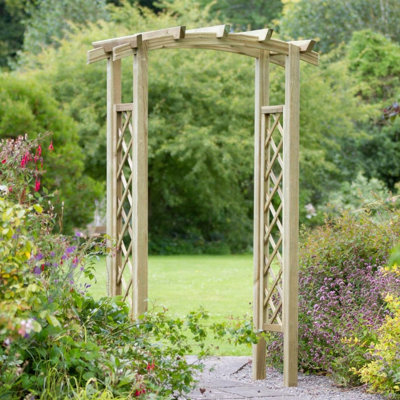 Zest Starlight Wooden Garden Arch Pergola Plant Support Trellis FSC