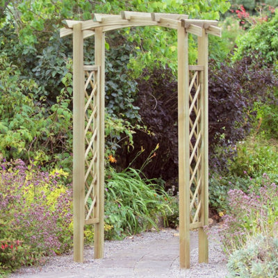 Zest Starlight Wooden Garden Arch Pergola Plant Support Trellis FSC - 5