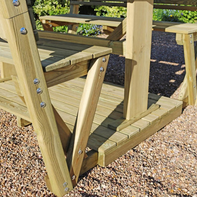 Zest Stirling Arbour Wooden Garden Seat Bench Dining Table Shelter Trellis - 6