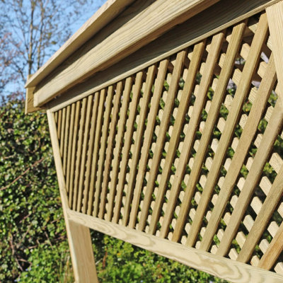 Zest Stirling Arbour Wooden Garden Seat Bench Dining Table Shelter Trellis - 8