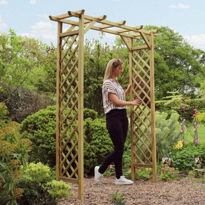 Zest Sunset Trellis Wooden Garden Arch Pergola Plant Support FSC Wood