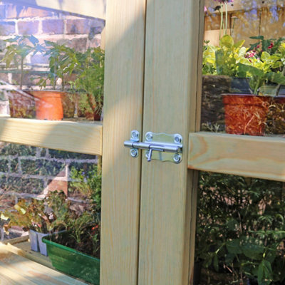 Zest Tall Botanical Wooden Greenhouse Growhouse Mini Shed Cold Frame Planter - 5