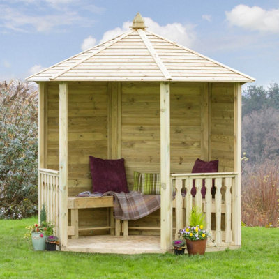 Zest Tatton Wooden Garden Gazebo Shelter Arbour Pagoda Canopy Roof