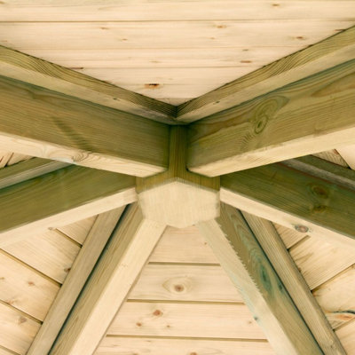 Zest Tatton Wooden Garden Gazebo Shelter Arbour Pagoda Canopy Roof - 5
