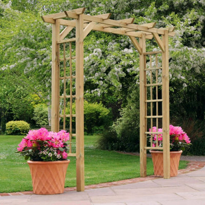 Zest Twilight Large Trellis Wooden Garden Arch Pergola Plant FSC Wood