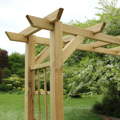 Zest Twilight Large Trellis Wooden Garden Arch Pergola Plant FSC Wood - 3