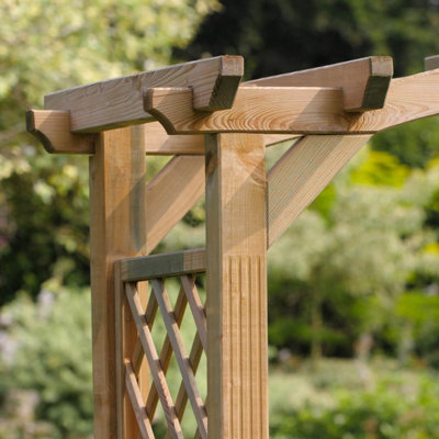 Zest Venus Wooden Garden Arch Pergola Plant Support Trellis FSC Wood - 5