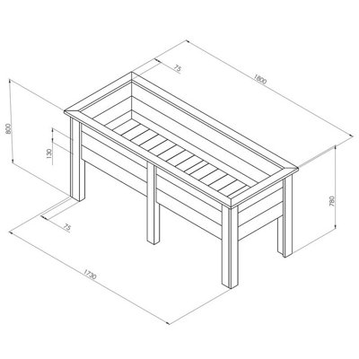 Zest Wooden Deep Root Planter Raised Vegetable Flower Bed Garden 1.8m - 4