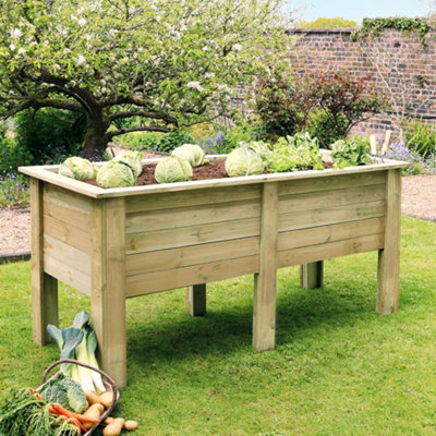 Zest Wooden Deep Root Planter Raised Vegetable Flower Bed Garden 1.8m - 6