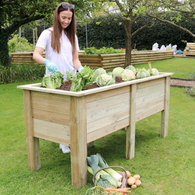 Zest Wooden Deep Root Planter Raised Vegetable Flower Bed Garden 1.8m - 7