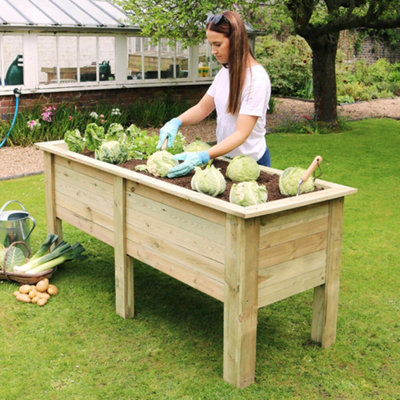 Zest Wooden Deep Root Planter Raised Vegetable Flower Bed Garden 1.8m - 9