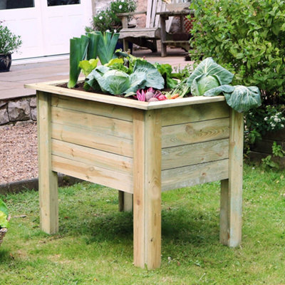 Zest Wooden Deep Root Planter Raised Vegetable Flower Bed Garden 1m - 3