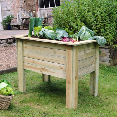 Zest Wooden Deep Root Planter Raised Vegetable Flower Bed Garden 1m - 5