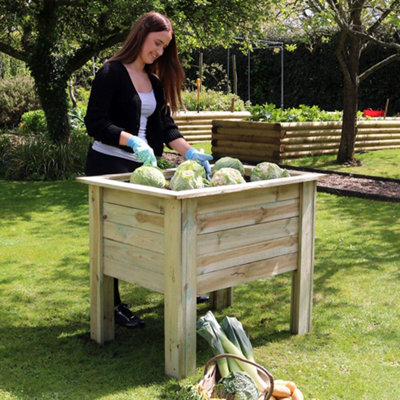 Zest Wooden Deep Root Planter Raised Vegetable Flower Bed Garden 1m - 7
