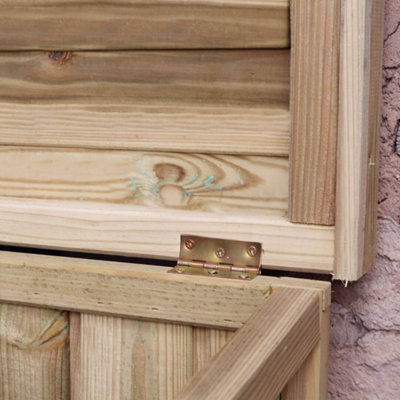 Zest Wooden Keep Safe Parcel Store Drop Box Garden Storage Lockable & Planter - 5