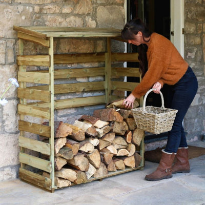 Zest Wooden Log Wood Store Garden Storage Firewood FSC - 3