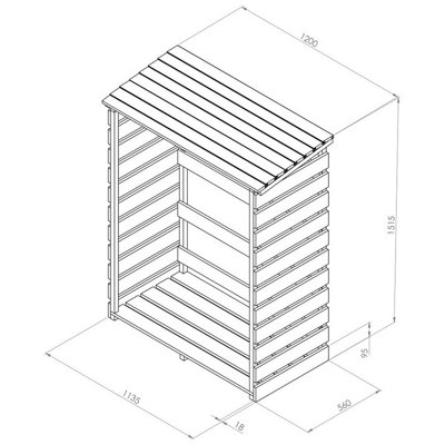 Zest Wooden Log Wood Store Garden Storage Firewood FSC - 4