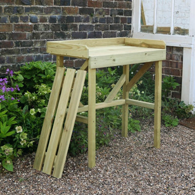 Zest Wooden Potting Bench Garden Work Table Multi Purpose Table - 6