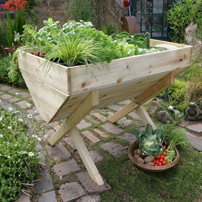 Zest Wooden Vegetable Raised Bed Planter Manger Garden 1m