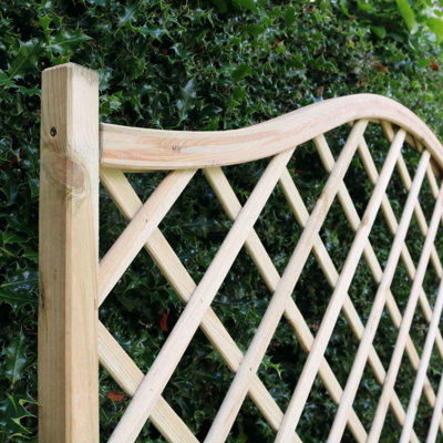 Zest York Wooden Rectangular Garden Planter & Lattice Trellis - 8